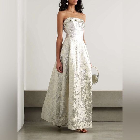 Simkhai Octavia Strapless Metallic Brocade Gown, NWT, Size 0-2 - Picture 1 of 15
